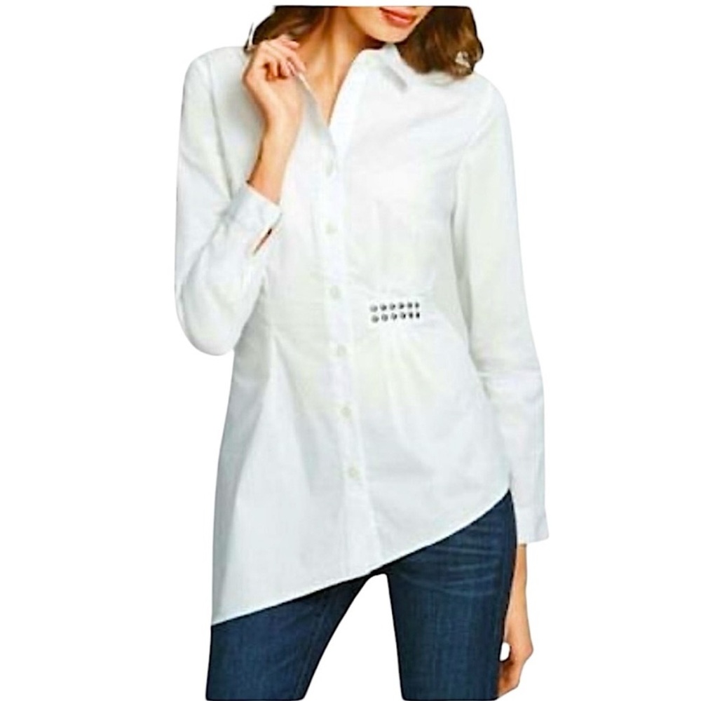 CAbi #975 Button Down Shirt Asymmetrical size Medium